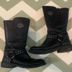Harley-Davidson® Women's Aimee Black 11-Inch Boots, Inside Zipper